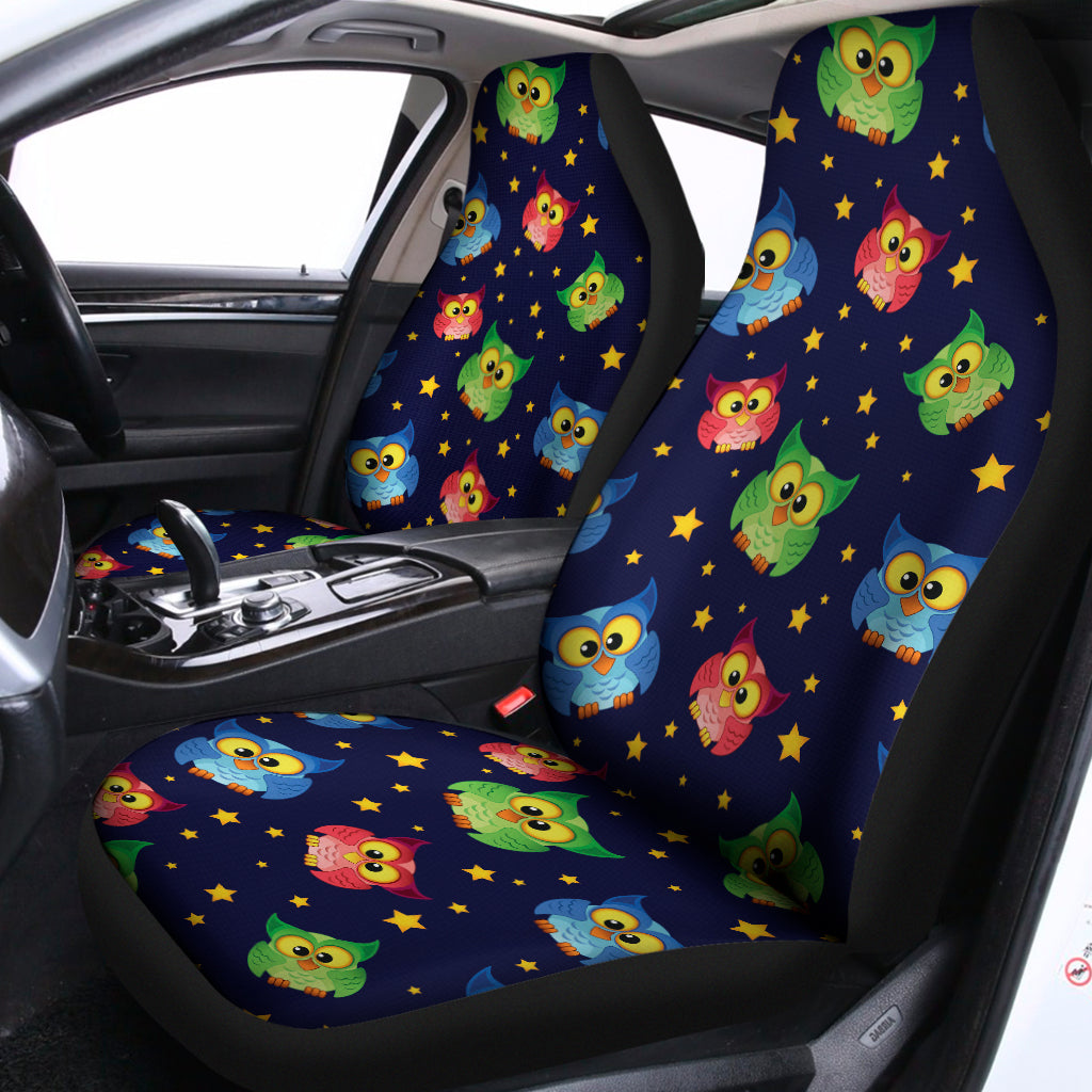 Owl And Star Pattern Print Universal Fit Car Seat Covers