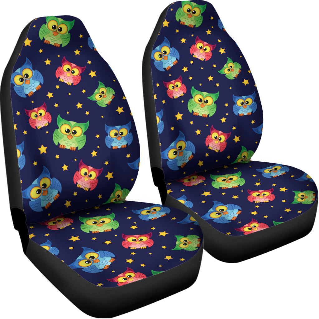 Owl And Star Pattern Print Universal Fit Car Seat Covers
