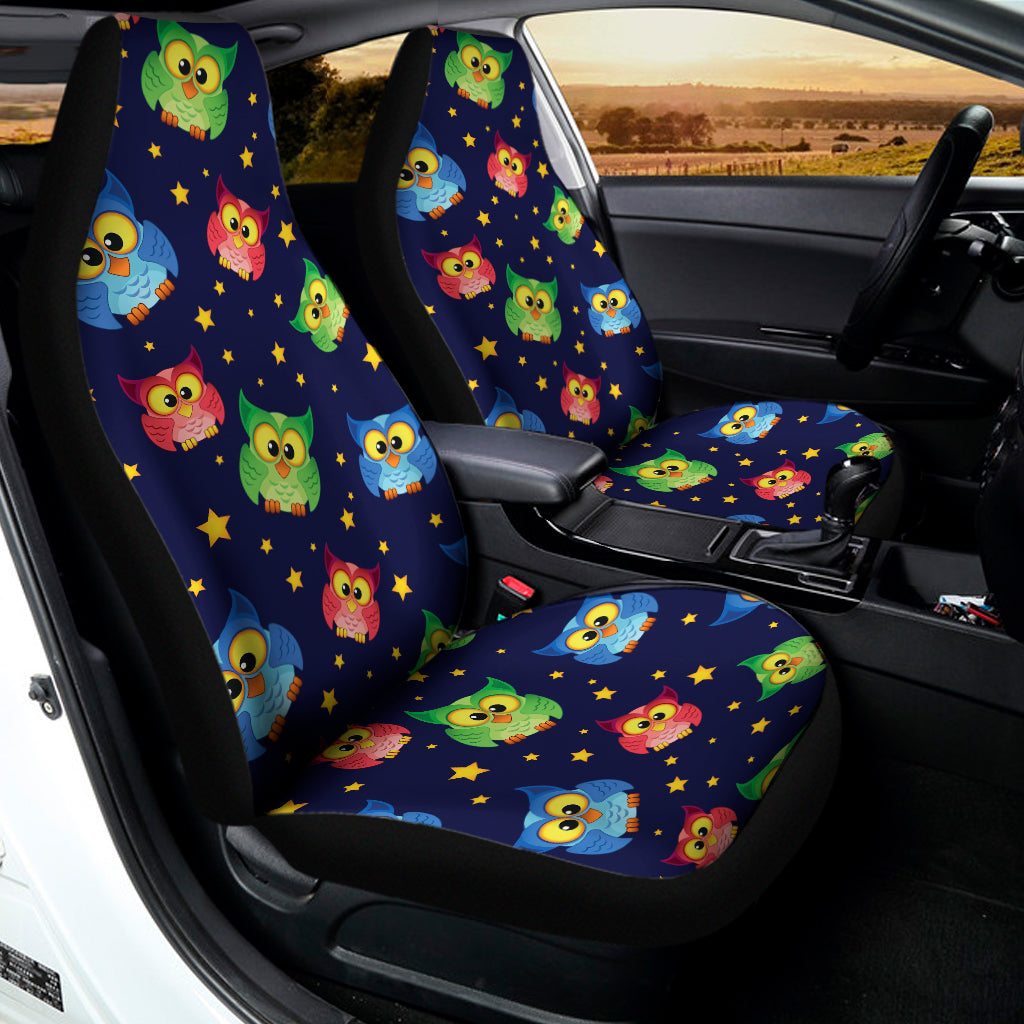 Owl And Star Pattern Print Universal Fit Car Seat Covers