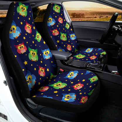 Owl And Star Pattern Print Universal Fit Car Seat Covers