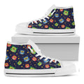 Owl And Star Pattern Print White High Top Sneakers