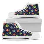 Owl And Star Pattern Print White High Top Shoes
