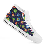 Owl And Star Pattern Print White High Top Shoes