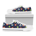 Owl And Star Pattern Print White Low Top Sneakers