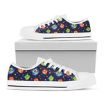 Owl And Star Pattern Print White Low Top Shoes
