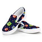 Owl And Star Pattern Print White Slip On Shoes