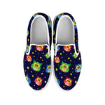 Owl And Star Pattern Print White Slip On Shoes