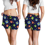 Owl And Star Pattern Print Women's Shorts