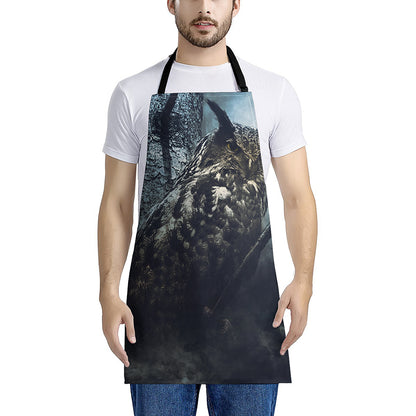 Owl At Night Print Apron