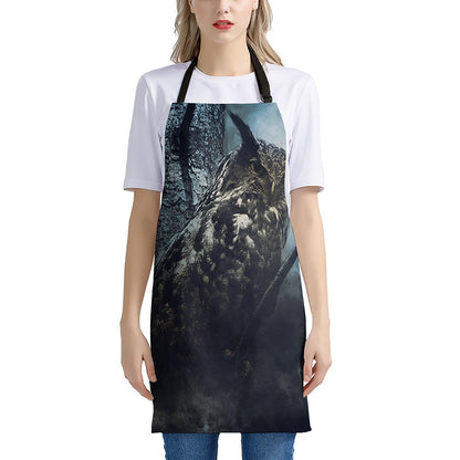 Owl At Night Print Apron