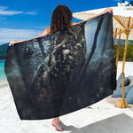 Owl At Night Print Beach Sarong Wrap