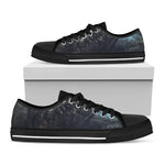 Owl At Night Print Black Low Top Shoes
