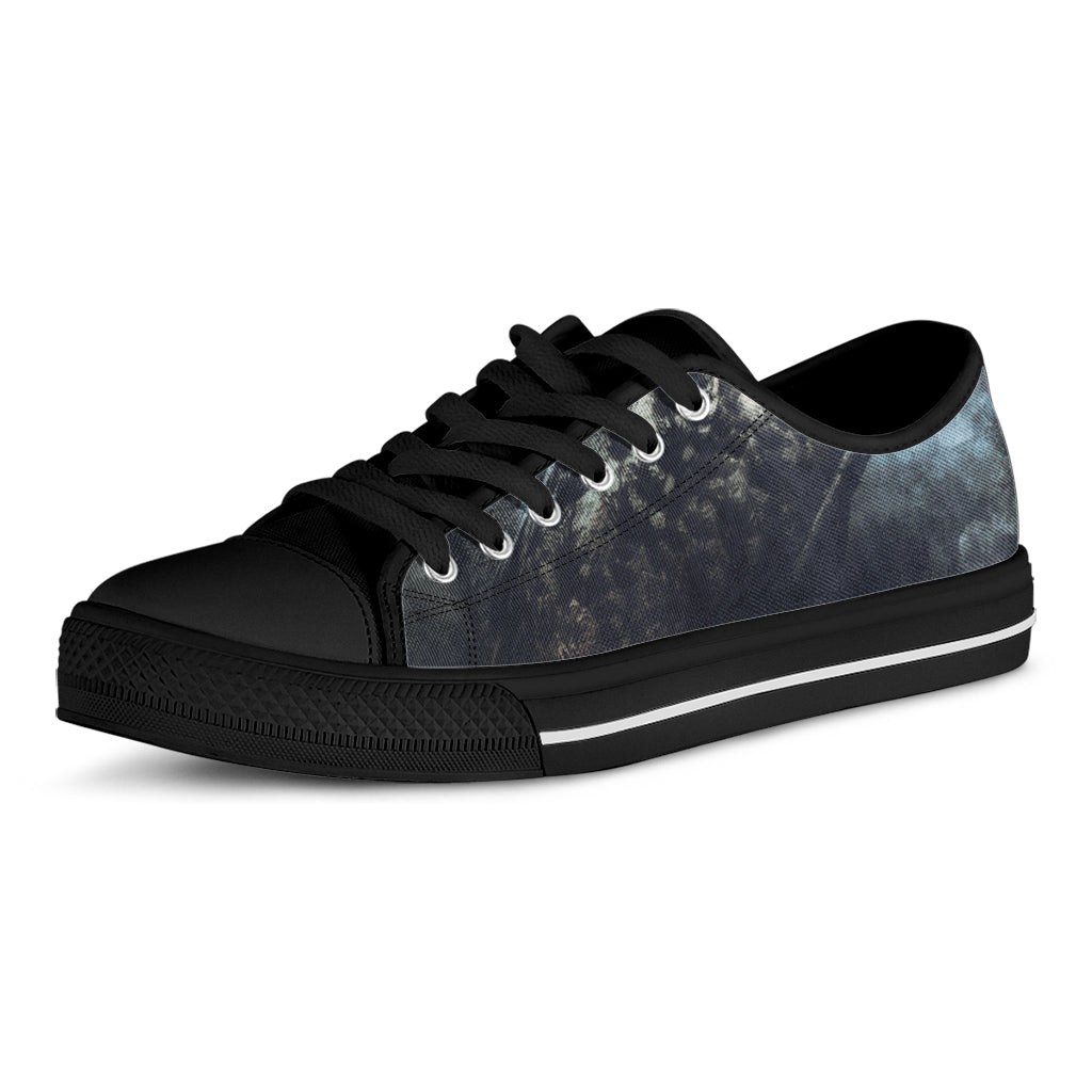 Owl At Night Print Black Low Top Shoes