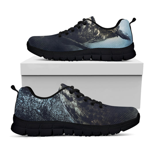 Owl At Night Print Black Sneakers