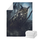Owl At Night Print Blanket