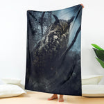 Owl At Night Print Blanket