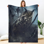 Owl At Night Print Blanket