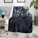 Owl At Night Print Blanket