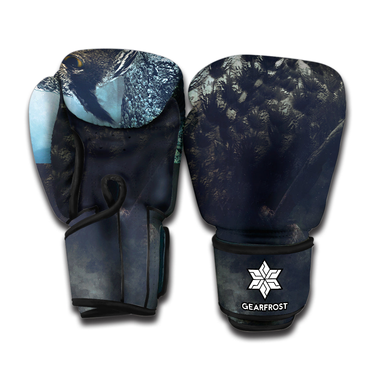 Owl At Night Print Boxing Gloves