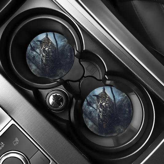 Owl At Night Print Car Coasters