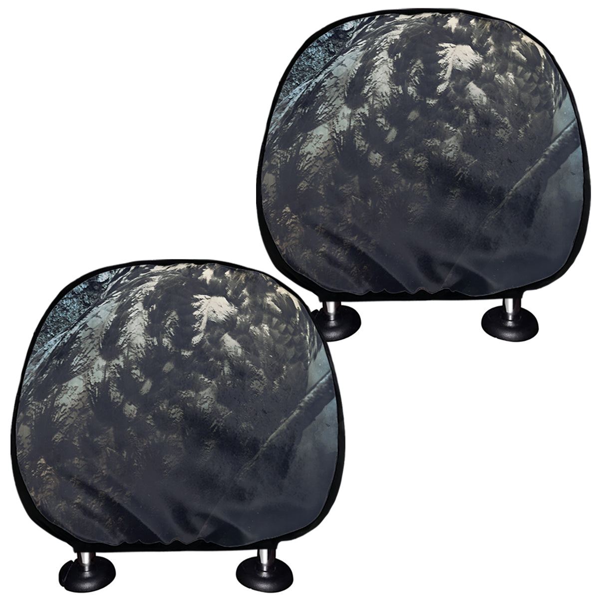 Owl At Night Print Car Headrest Covers