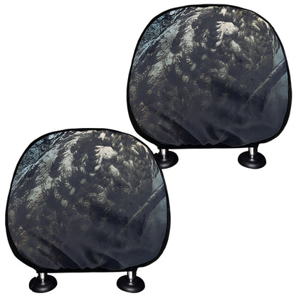 Owl At Night Print Car Headrest Covers