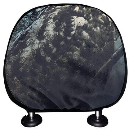 Owl At Night Print Car Headrest Covers