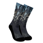 Owl At Night Print Crew Socks