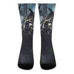 Owl At Night Print Crew Socks