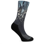 Owl At Night Print Crew Socks
