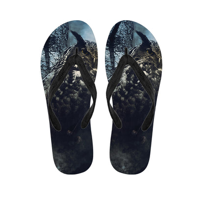 Owl At Night Print Flip Flops