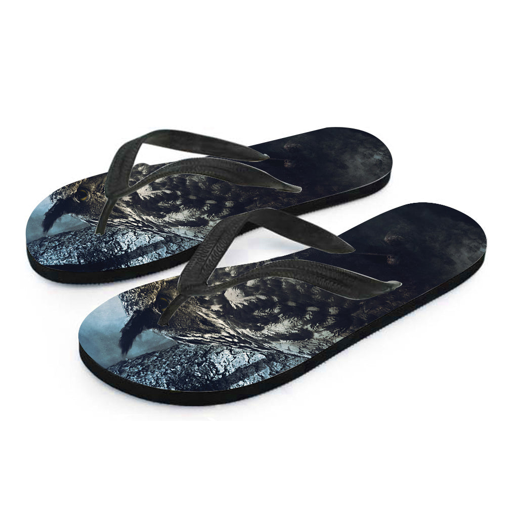 Owl At Night Print Flip Flops