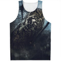 Owl At Night Print Men's Tank Top