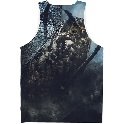Owl At Night Print Men's Tank Top