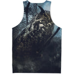 Owl At Night Print Men's Tank Top
