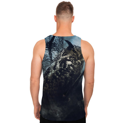 Owl At Night Print Men's Tank Top