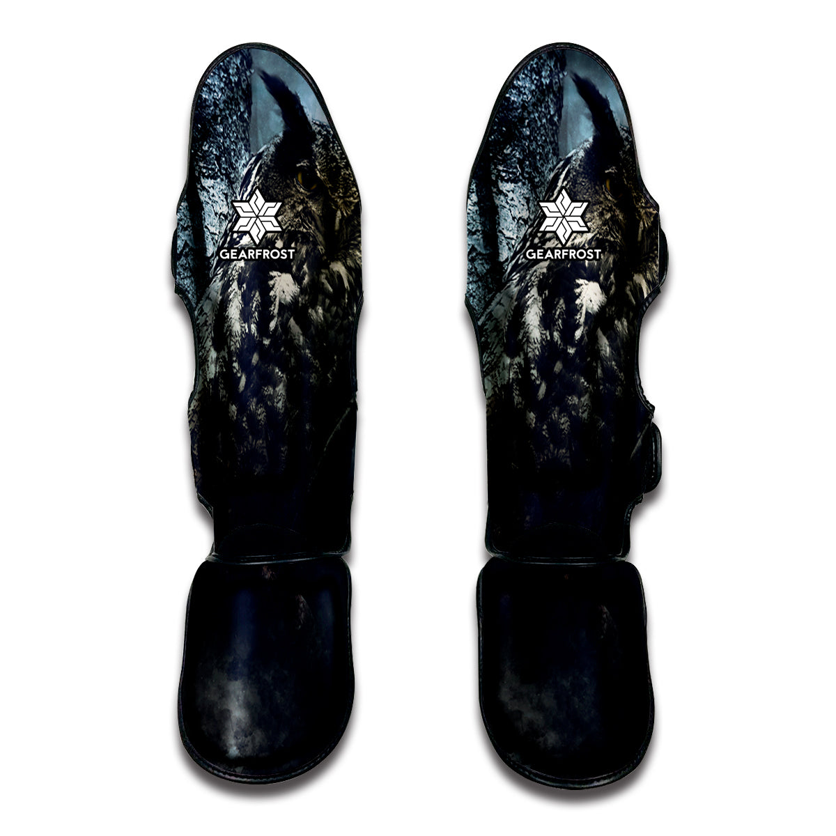 Owl At Night Print Muay Thai Shin Guard