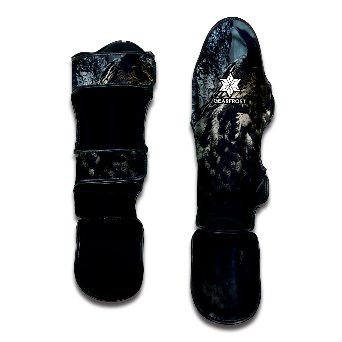 Owl At Night Print Muay Thai Shin Guard