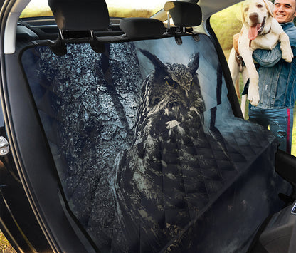 Owl At Night Print Pet Car Back Seat Cover