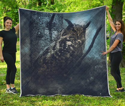 Owl At Night Print Quilt