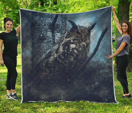 Owl At Night Print Quilt