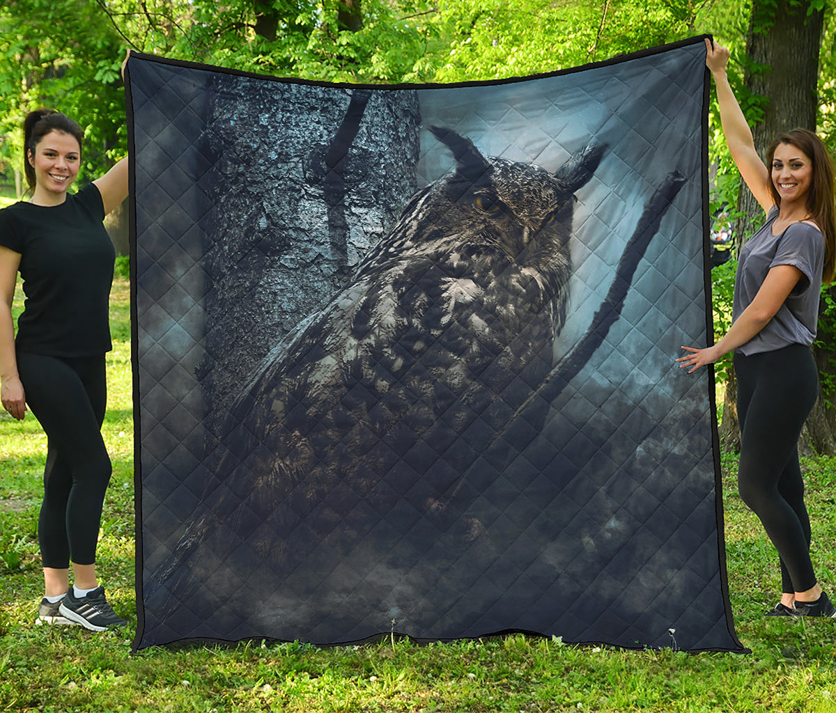 Owl At Night Print Quilt