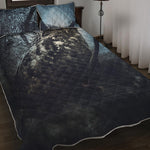 Owl At Night Print Quilt Bed Set