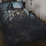 Owl At Night Print Quilt Bed Set