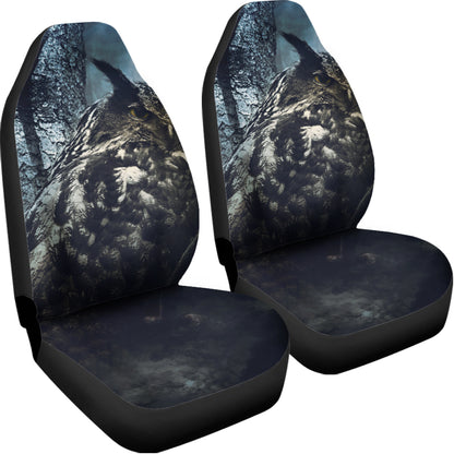 Owl At Night Print Universal Fit Car Seat Covers