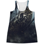 Owl At Night Print Women's Racerback Tank Top