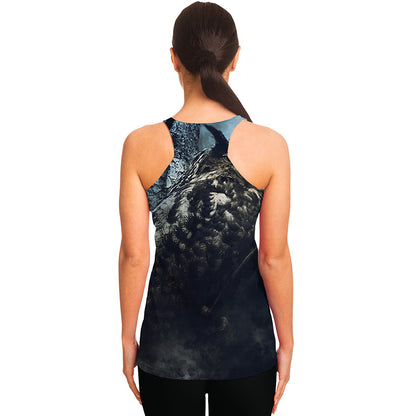 Owl At Night Print Women's Racerback Tank Top