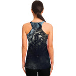 Owl At Night Print Women's Racerback Tank Top