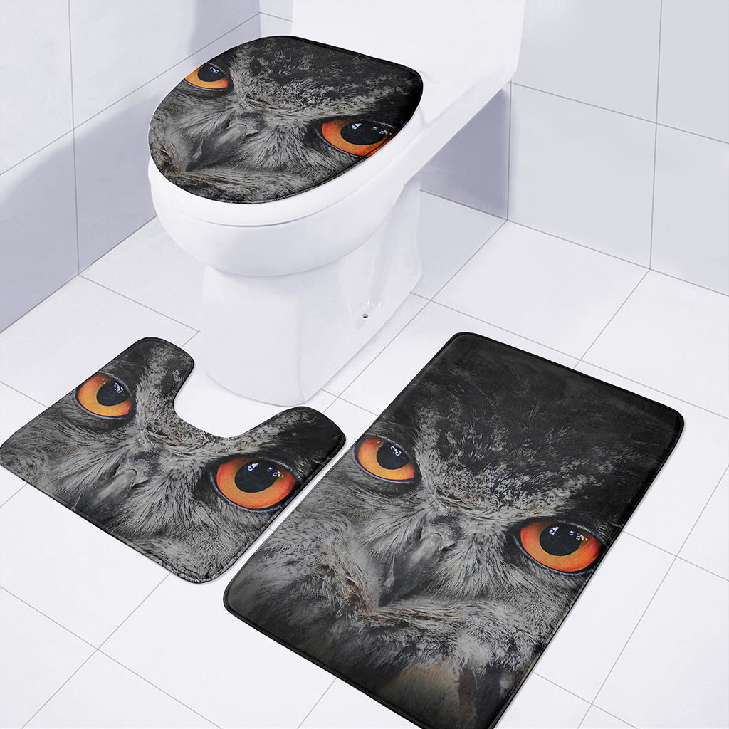 Owl Eyes Print 3 Piece Bath Mat Set