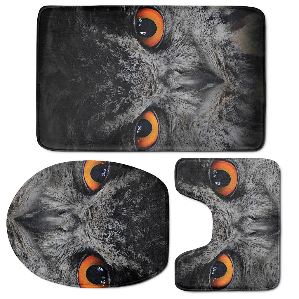 Owl Eyes Print 3 Piece Bath Mat Set